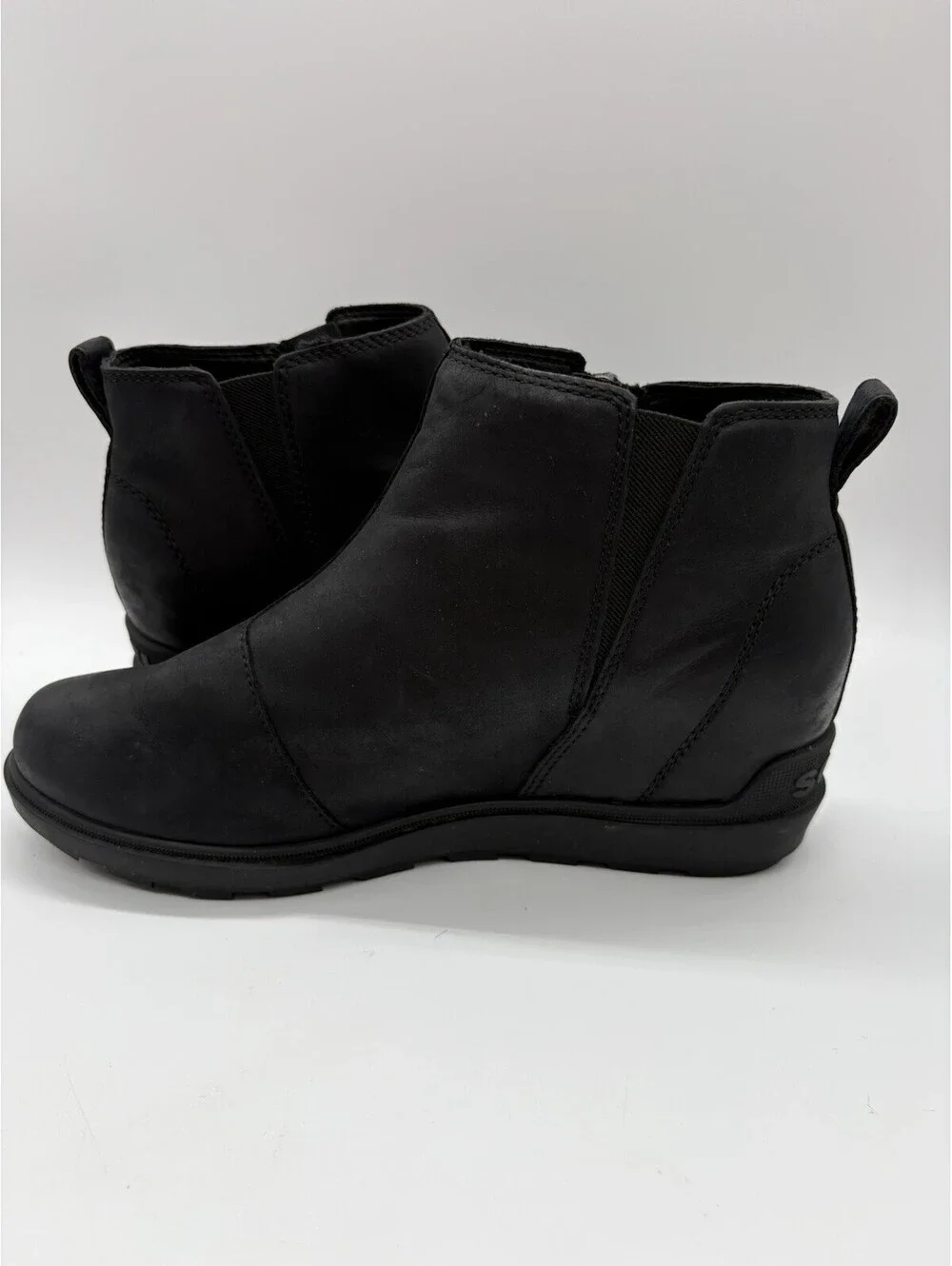 Sorel Women's Evie II Zip Chelsea Boots Waterproof Leather Black Size 9